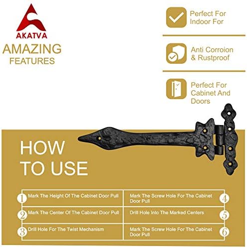 AKATVA 2-Piece Black Matte Door Hinge Set