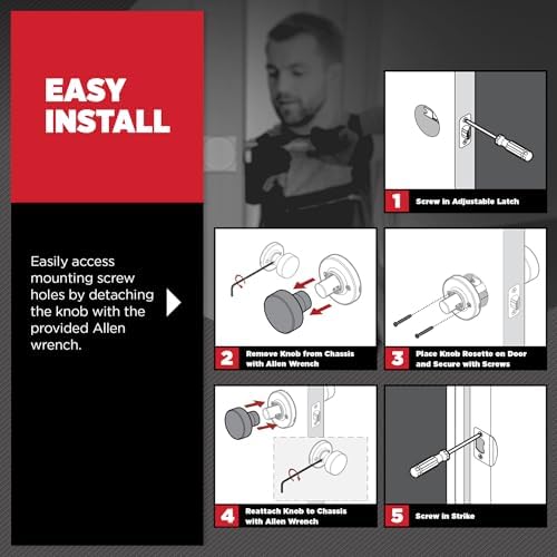 Kwikset Pismo Door Knob with Microban Easy Installation