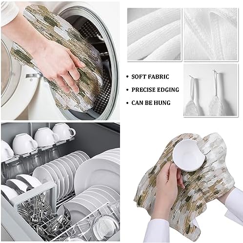 Fast-Drying Artistic Kitchen Towels Set - 4 x 18x28 Microfiber Dishcloths for Cleaning and Decor