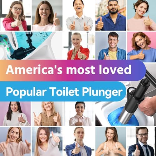 EXPBSYOU Toilet Plunger with Visual Barometer and 4 Plungers Heads