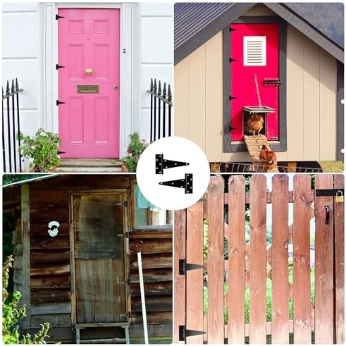 Durable 10-Inch T-Strap Shed Door Hinges Set for Outdoor Use