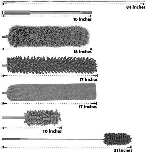 Microfiber Duster Set with Extension Pole Cleaning Heads