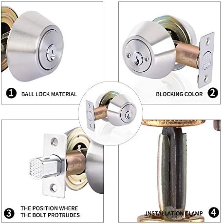 Double Keyed Deadbolt Lock - SATIN STEEL