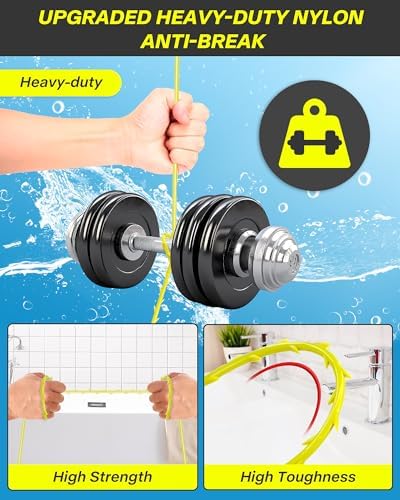 35inch Drain Clog Remover with Rotating Handle and 7 Refills