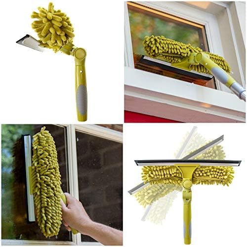 DOCA Telescoping Pole Window Washing Kit Power Tool for Cleaning Windows Squeegee Dual-Plane Extendable