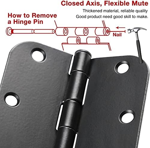 TDCHINGES Matte Black 42-Piece Door Hinges