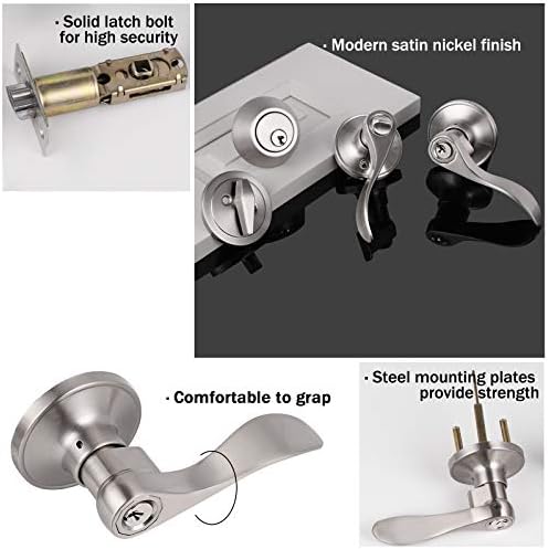 Two-Piece Front Door Lock Set with Knurled Deadbolt