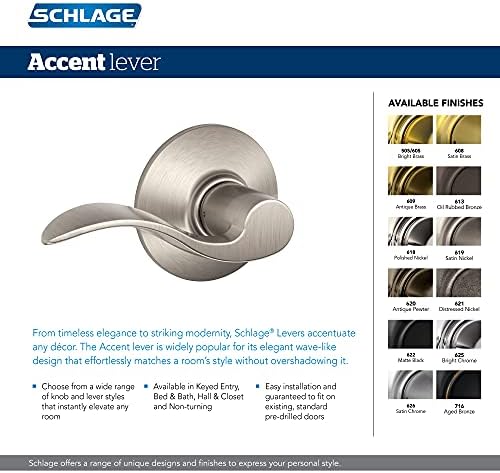 Schlage F51A Keyed Entry Door Lever