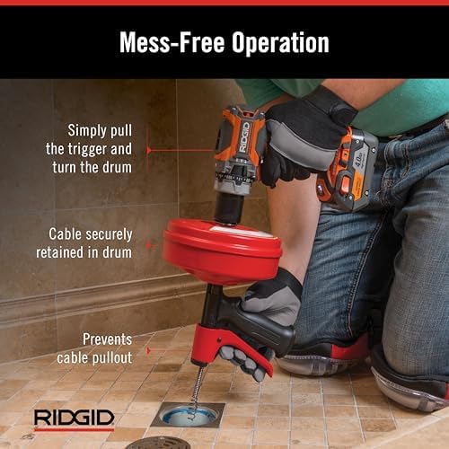 Ridgid 57043 POWER SPIN Efficiently Cleans Drains