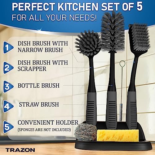 Dish Brush Set WHolder for Kitchen Cleaning
