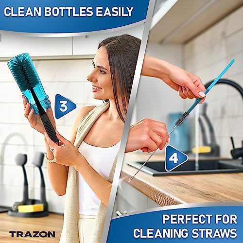 Dish Brush Set WHolder for Kitchen Cleaning