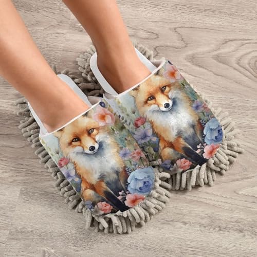 White Watercolor Mop Slippers