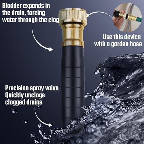 DURATECH Drain Bladder for 1 to 2 Pipes Effortless Drain Cleaning