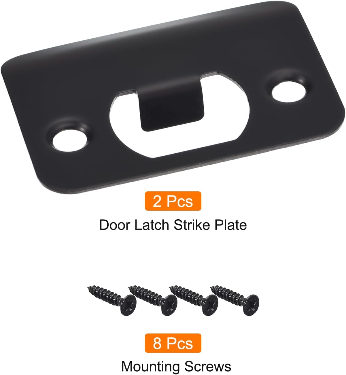 Uxcell Door Strike Plate Set 2PCS - 201 Stainless Steel 57mm x 45mm 25mm x 18mm Holes for Door Jamb Replacement