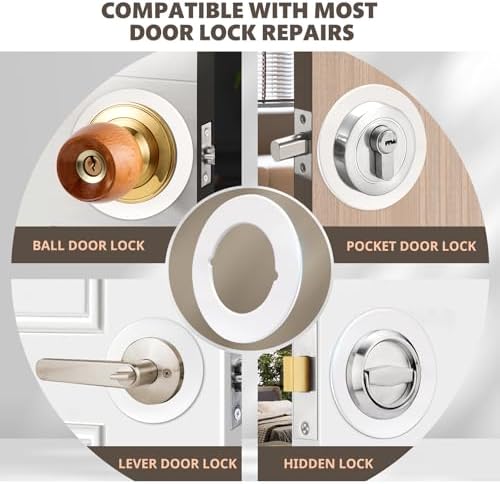 Vizava2 Pcs Door Knob Plates with Double-Sided Tape for Deadbolts Knobs