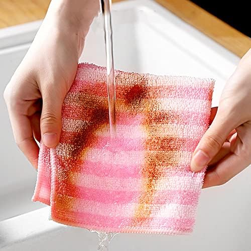 Gooddyiyukey5-Pack Microfiber Cleaning Cloths 118x118 inches Durable Lint-Free Kitchen Cleaning Rags