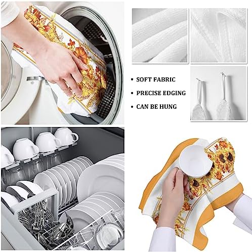 ZOE GARDEN Orange Summer Kitchen Towels