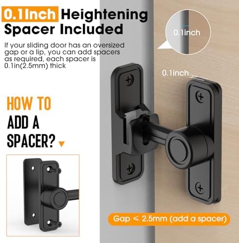 MeBantoo 2-Pack 90180 Degree Barn Door Lock Hardware