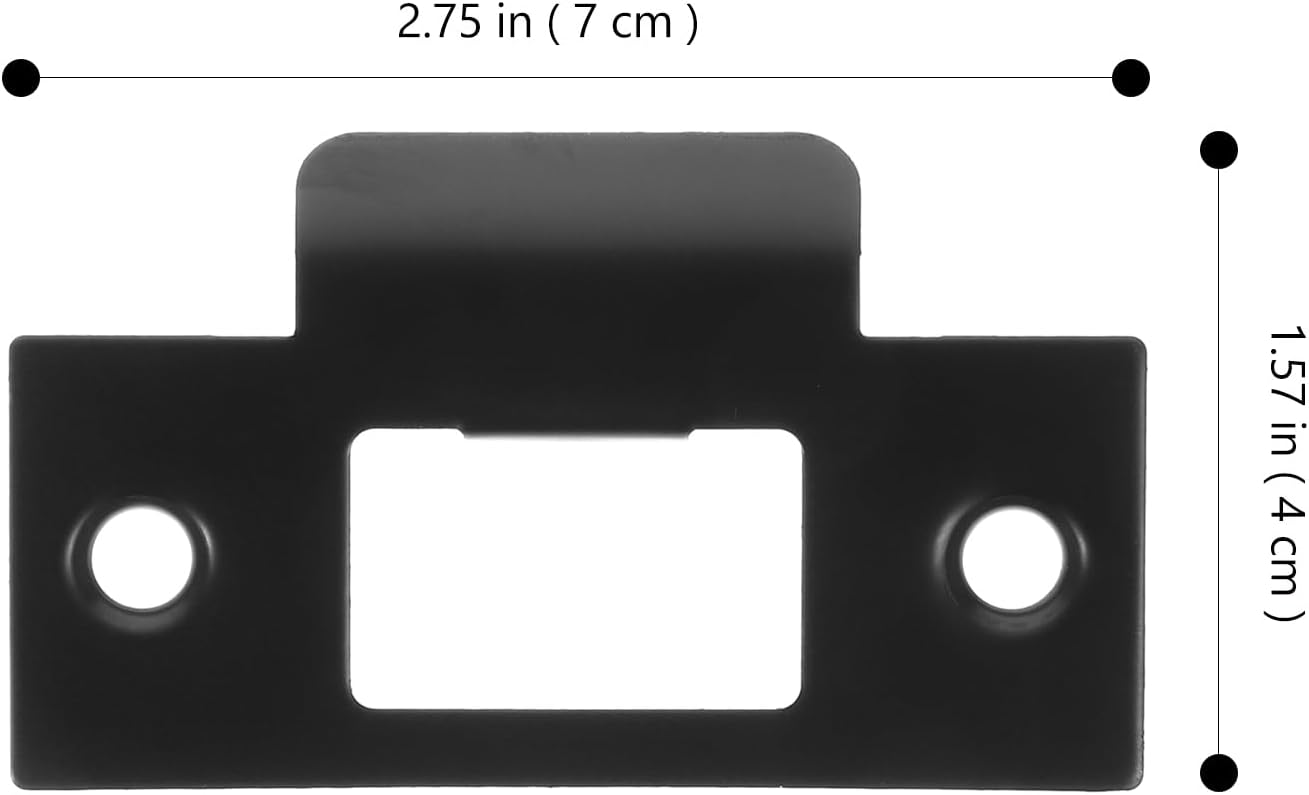 DOITOOL 4-Piece Black Door Strike Plate Stainless Steel Security for Doors