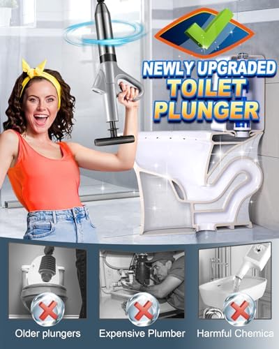 High-Pressure Toilet Plunger for Clogs