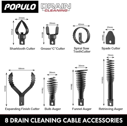 8-Piece Drain Snake Drill Attachment