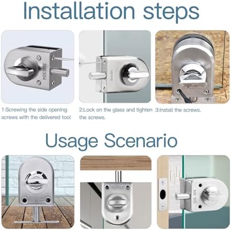Generic Stainless Steel Glass Door Lock
