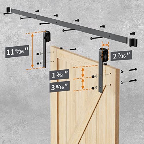 Durable 6ft Barn Door Kit Smooth Sliding System with 350 lbs Load Capacity