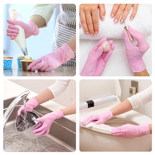 Elegant Pink Disposable Gloves for Cleaning Esthetician Use