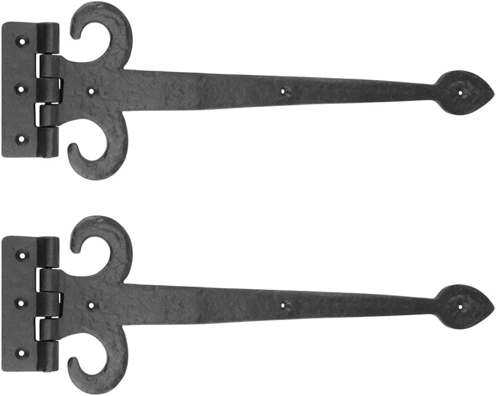 Key Features premium Rust-Proof Fleur De Lis Door Hinges - Rustic Aesthetic - Durable Timeless Design - 18-inch Pack
