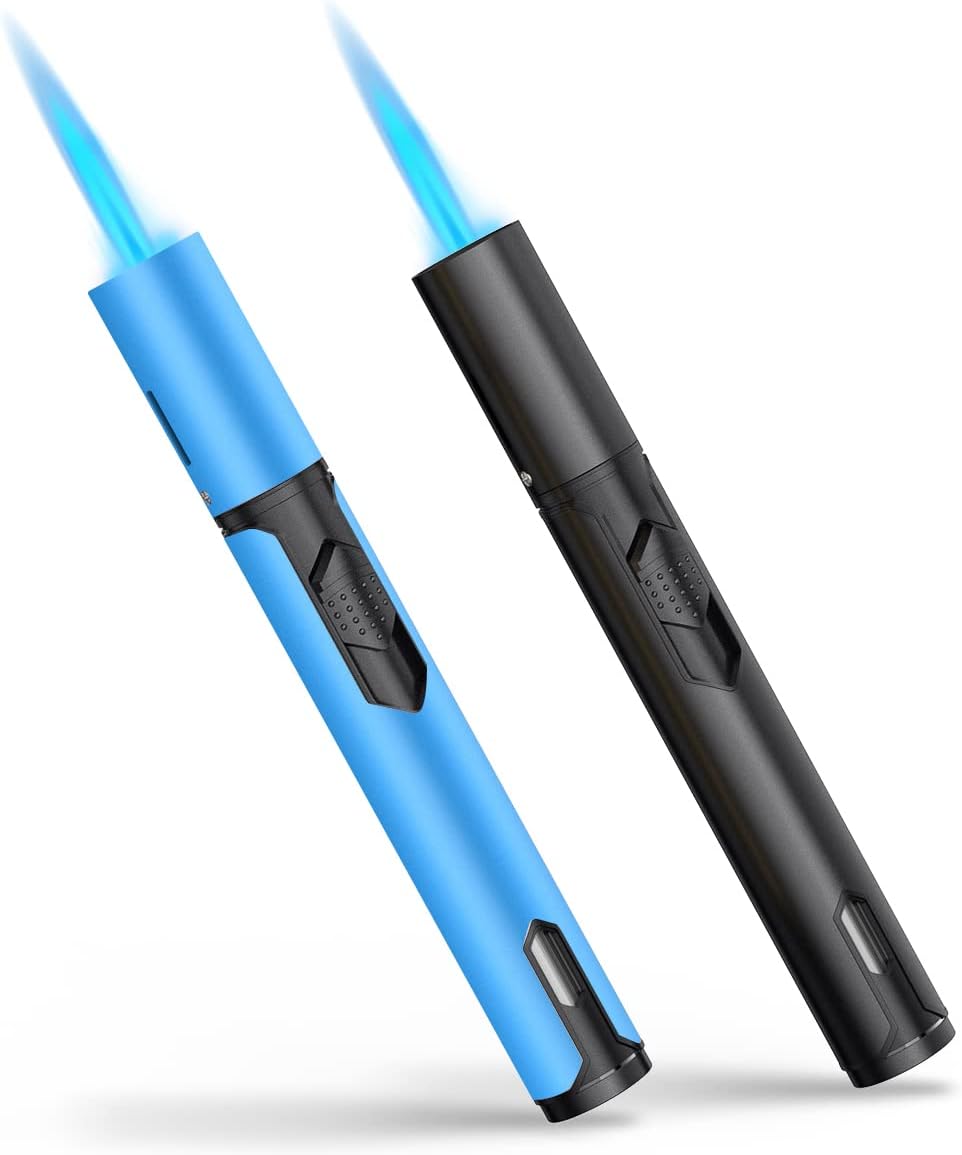 TopKay Adjustable Windproof Jet Flame Torches for Camping Outdoor Use 2-Pack