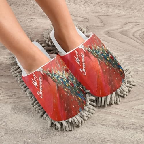 Efficient Christmas Tree Mop Slippers for Cleaners and Comfy Housekeeping