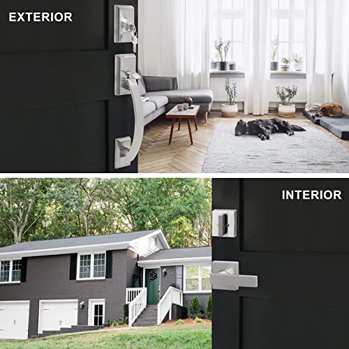 NeuType Front Door Handle Lock Set Satin Nickel