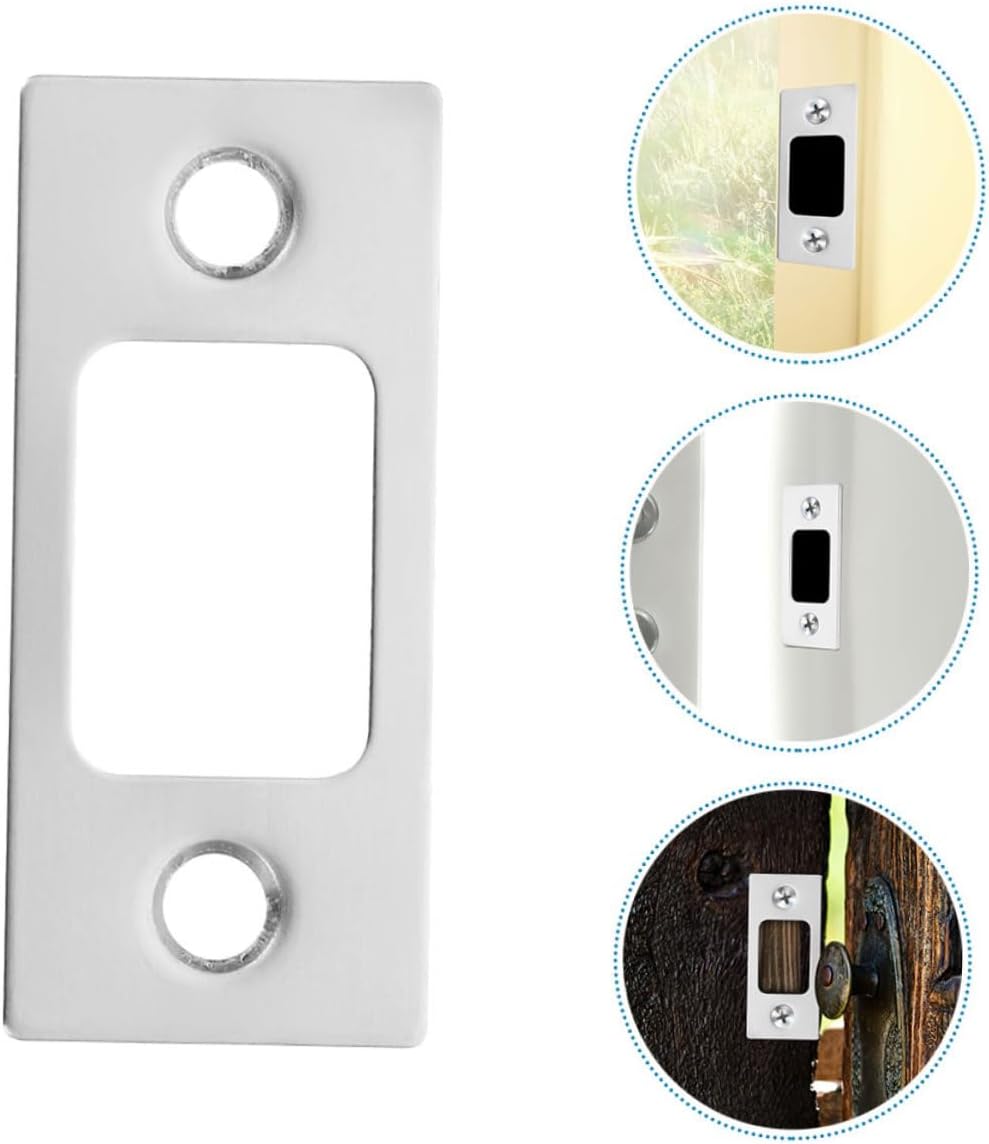 Durable Stainless Steel Deadbolt Strike Plates - Secure Door Latch Covers for Home Commercial Use