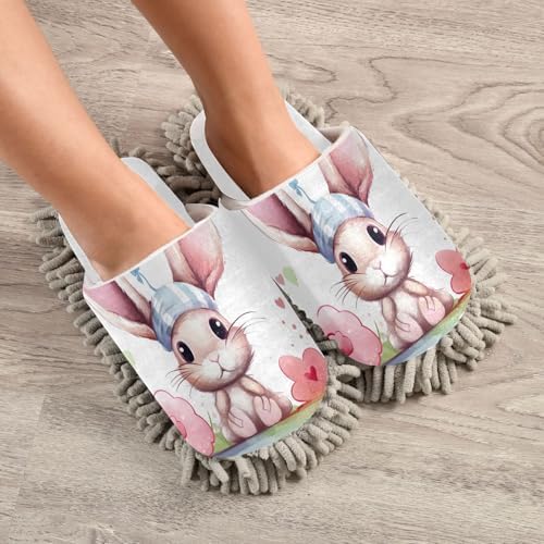 Perfect for everyday cleaning RunningBear cartoon rabbit mop slippers