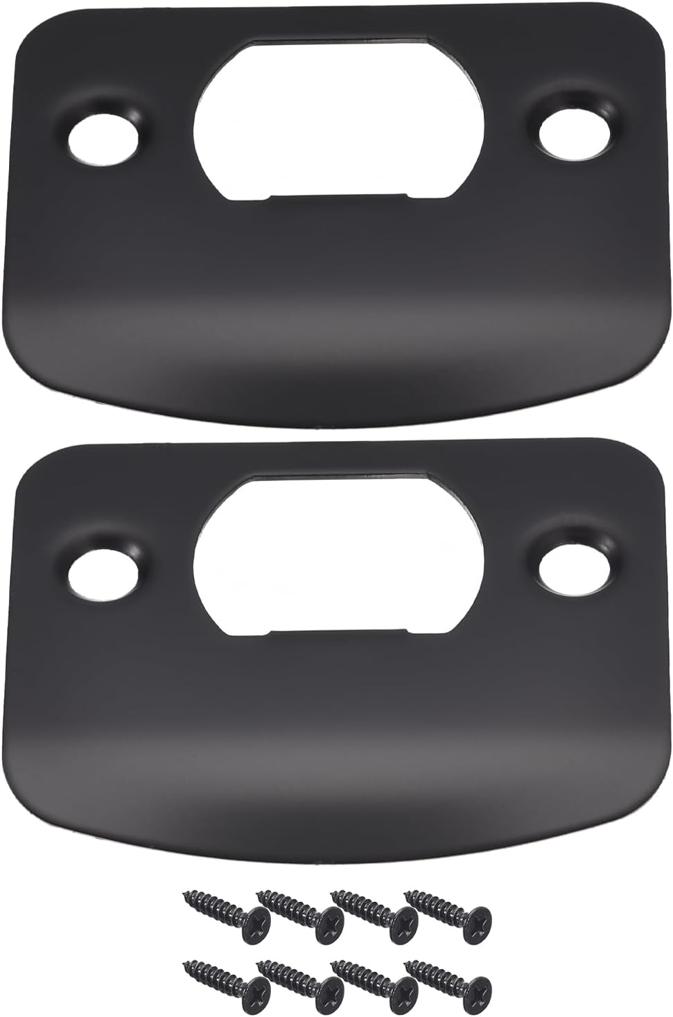 Uxcell Door Strike Plate Set 2PCS - 201 Stainless Steel 57mm x 45mm 25mm x 18mm Holes for Door Jamb Replacement