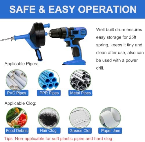 Drain Auger Clog Remover Blue