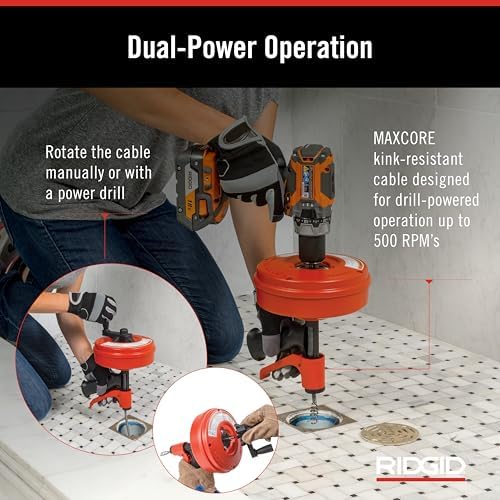 Ridgid 57043 POWER SPIN Efficiently Cleans Drains