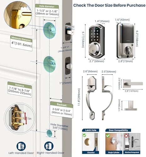 Smart Front Door Lock Set with Keyless Entry and App Control