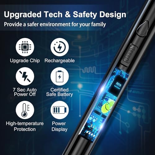 KTEBOPlasma Arc Electric Lighter - Rechargeable USB Long Reach - Windproof oubustiguous Design