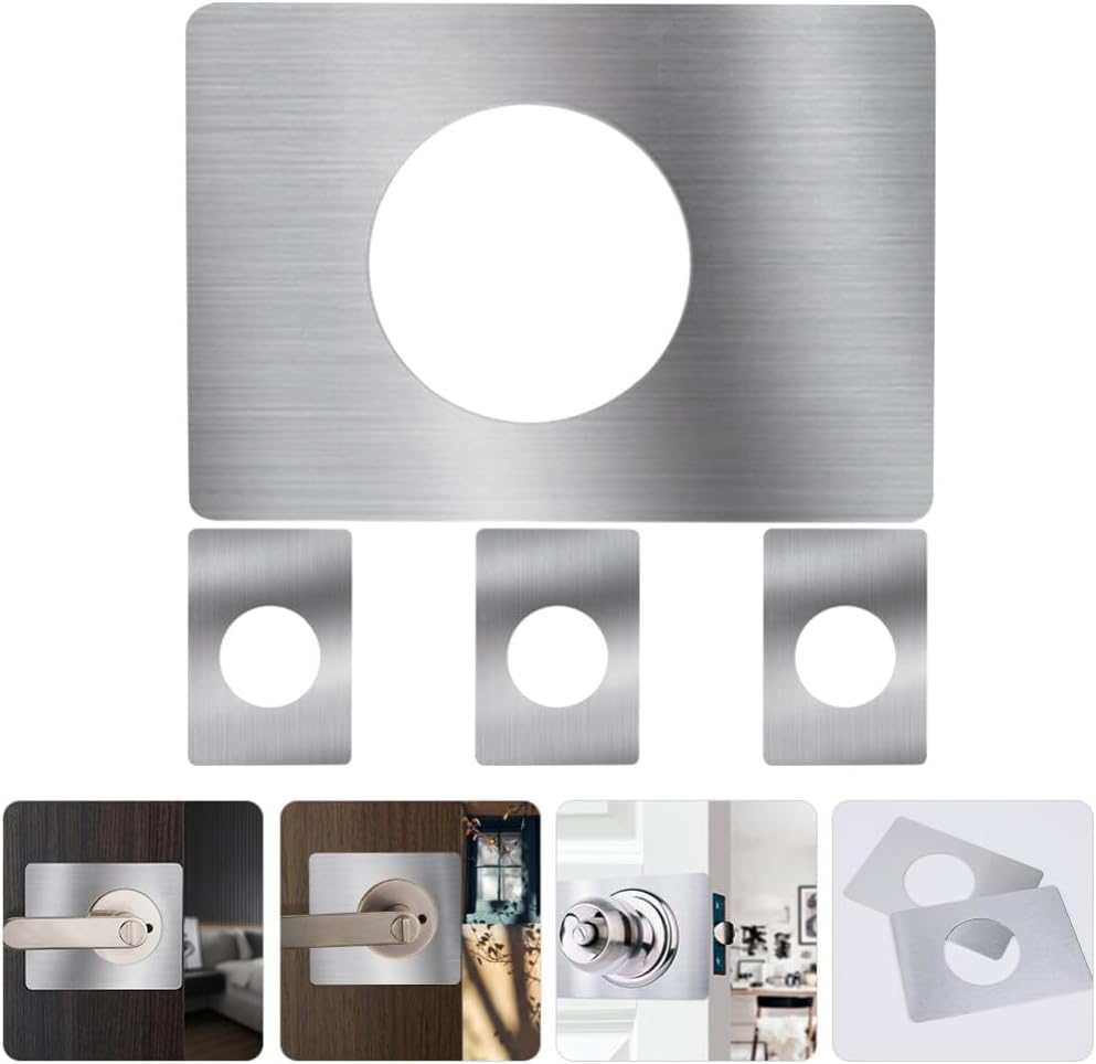 Uonlytech 4PCS Door Lock Repair Board Stainless Steel Door Plate Covers Deadbolt Cover Kick Plate for Home Improvement