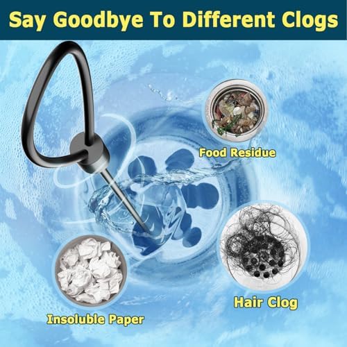 DrainSoon 30-Inch Metal Drain Snake Hair Clog Remover Anti-Break Tool with nylon Coating Safe for Pipes 5-Pack