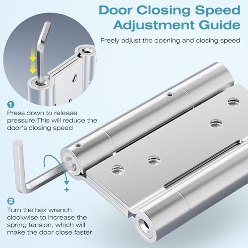 Ranbo 5-Inch DV304 vandal Resistant Door Hinge Set with Spring Adjustment