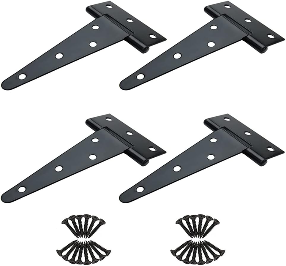 4-Piece Rust-Proof T-Strap Hinges for sheds Barns and more