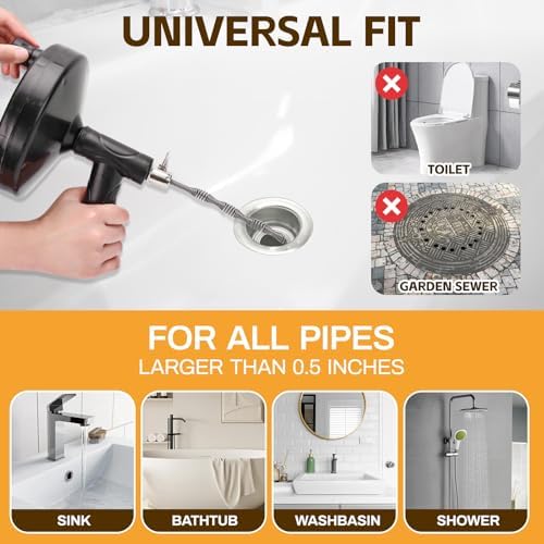 Perfect 33ft Drain Auger for Efficient Clog Removal in Home Plumbing