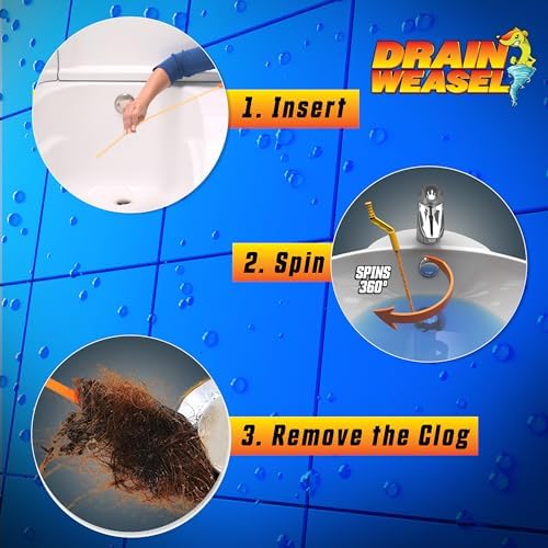 FlexiSnake Drain Weasel Hair Clog Remover Tool Kit