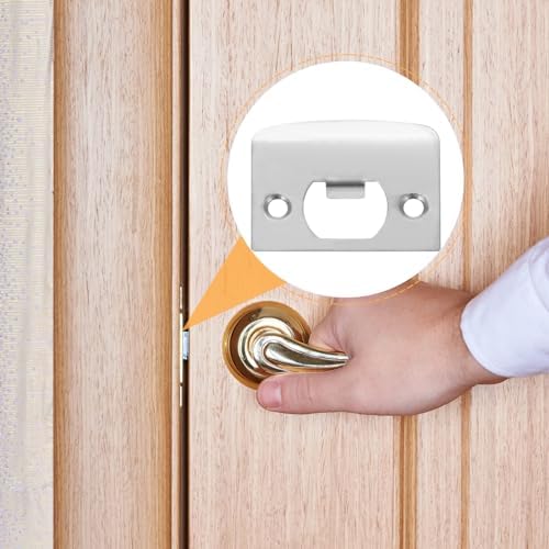 Veemoon 12-Piece Stainless Steel Door Strike Plate Kit Exterior Door Reinforcement for Home Security