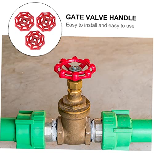 Durable Cast Iron Gate Handles with Red Design