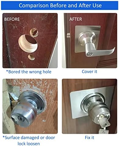 MOSECYOU Door Repair Kit Stainless Steel Door Reinforcement for Knobs Deadbolts Set of 4