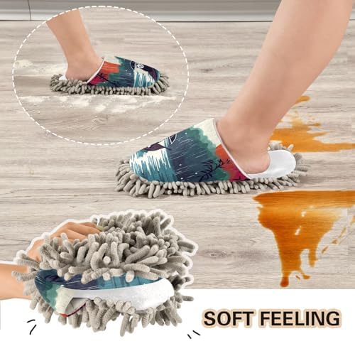 White Panda Raining cartoon mop slippers