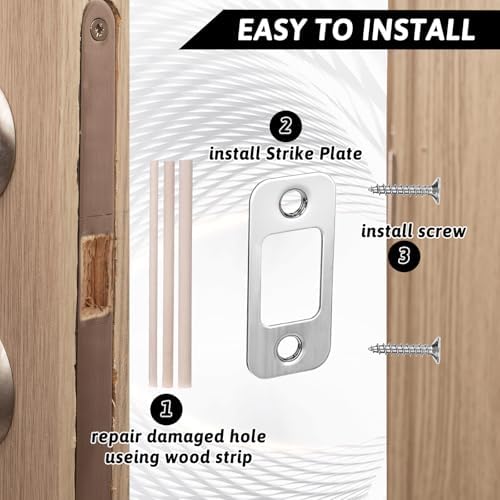 Yolev 2PCS Door Lock Strike Plate with Spacer Shim